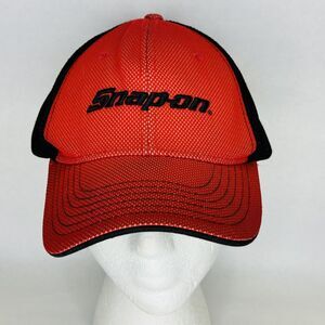 Snap-On Tools Adjustable Strap Back Red Black Mesh Overlay‎ Cap Hat